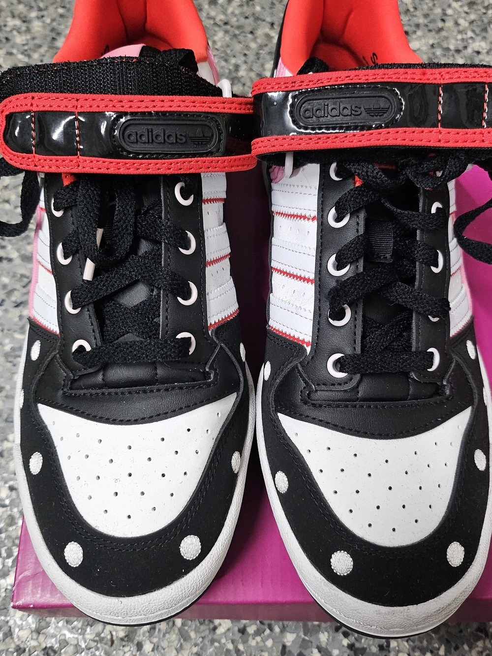 Adidas HELLO KITTY Black & White Sneakers with Red Accents